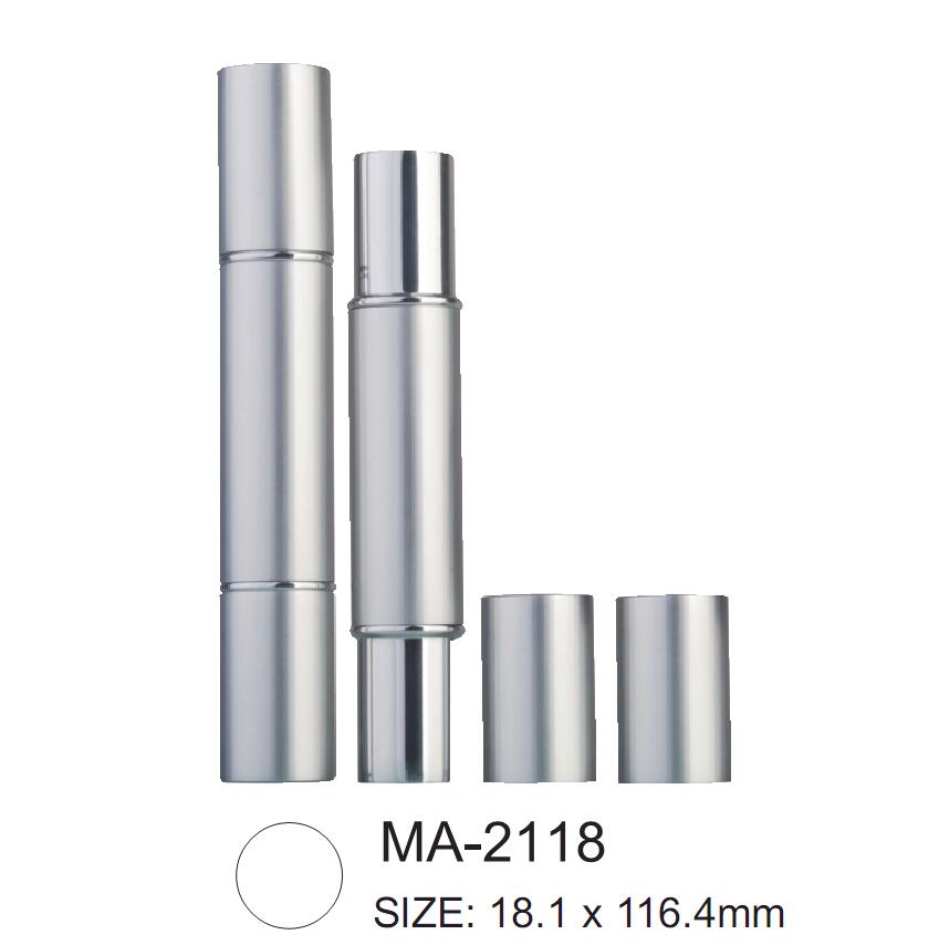 Round Dual Head Aluminium Lipstick Container