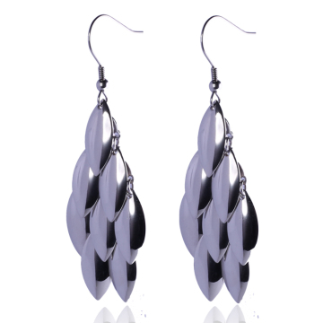 Wholesale Elegant brilliance cheap earrings silver leaf earrings for women