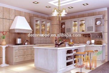 Russion style white solid wood American Standard wood kitchen sets