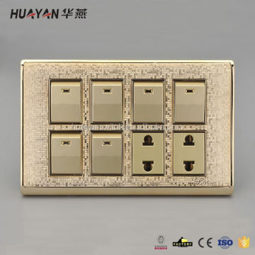 Gold Luxurious Push Button Switch And Sockets
