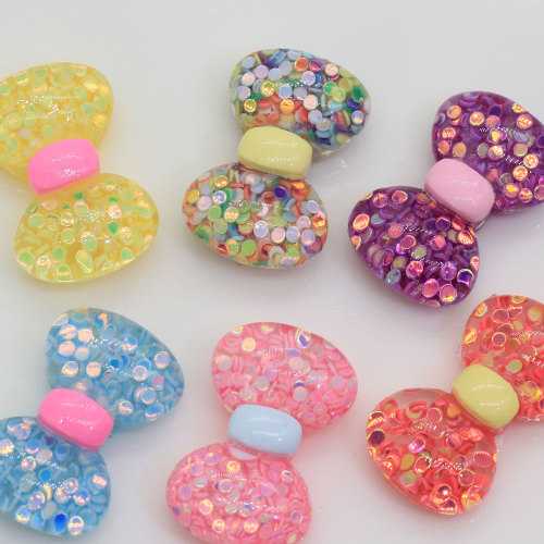 Μόδα Ειδική Glitter παπιγιόν παπιγιόν Cabochons Resin 3D Flat Back Cabochons Scrapbooking για γυναίκες κορίτσια