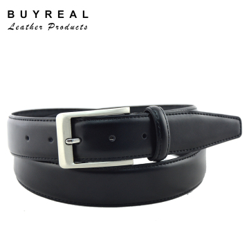 Whosale High Quatity Real Leather Black Belt With Pin Buckle