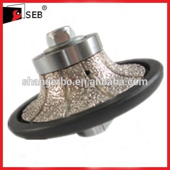 Vacuum brazed diamond profile wheel with rubber guide
