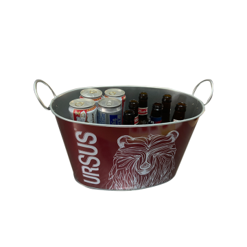 oval ice bucket with two flexible handles