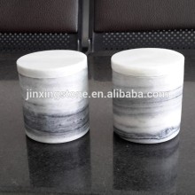 grey marble salt jars /salt box white with grey marble