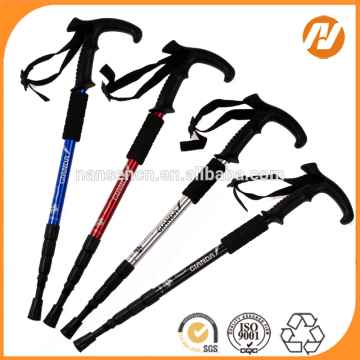 2015 hot popular multifunction walking sticks trekking Pole Three Sections aluminum Trekking Pole