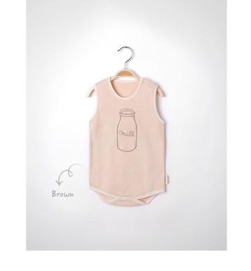 100% organic cotton baby sleeveless romper