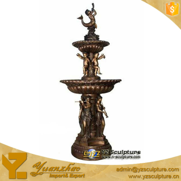 bronze water fountain sculpture of figure statue for outdoor decoration