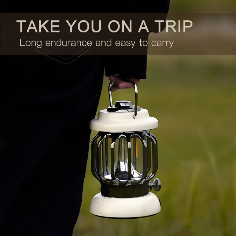 Vintage-Inspired LED Lantern for Camping and Outdoor Safety