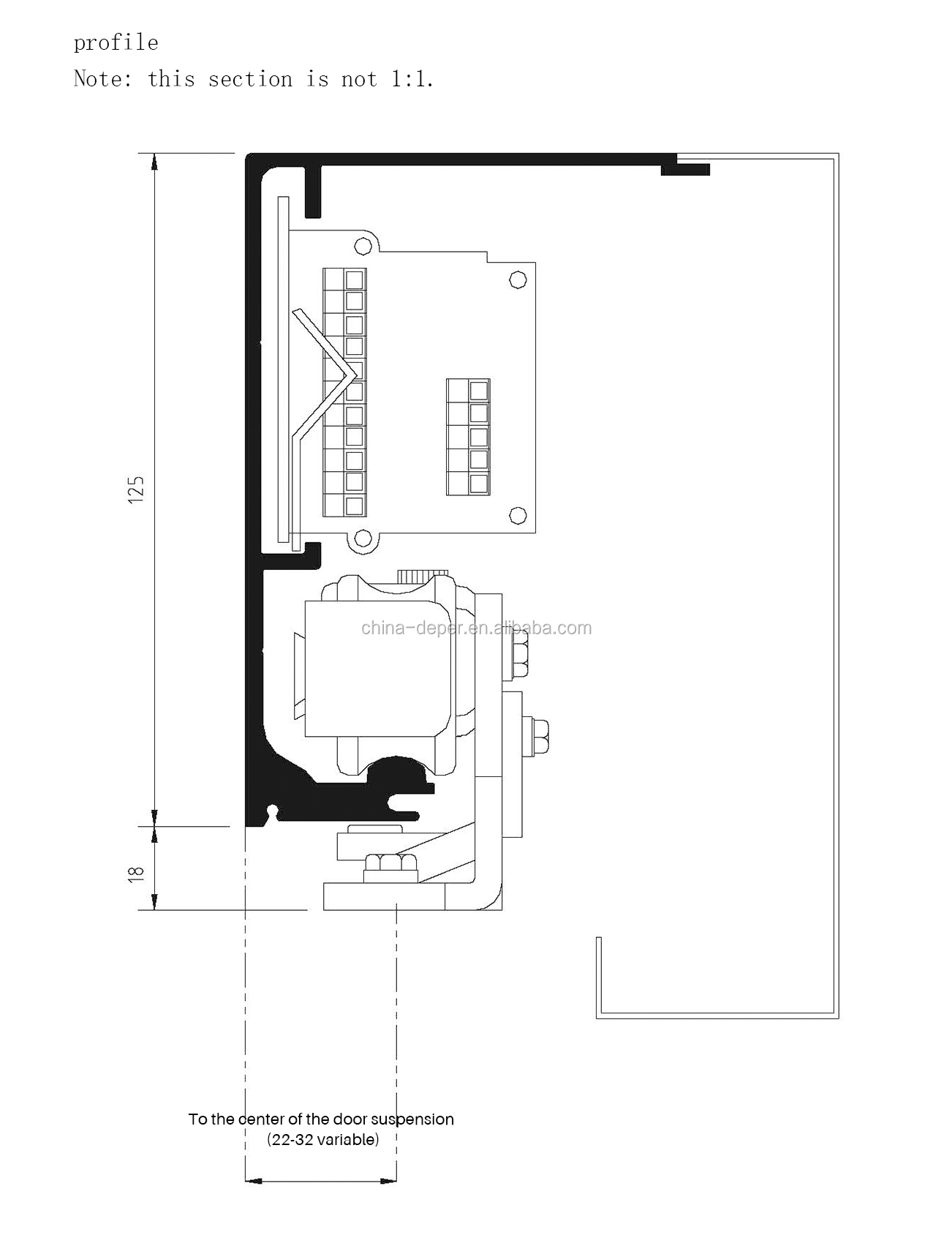 DEPER commercial automatic sensor sliding glass doors DSL-125A-1