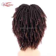 Hot sell  Hot Selling soft faux locs wig Afro Kinky Curly Ombre Brown Wig