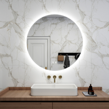 Modern Round Frosted LED Illuminated Smart Bath Mirror