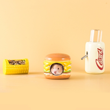 Eco-Friendly Pet Supplies: Corn Cola Cup Shape Bear Ceramic Hamster House