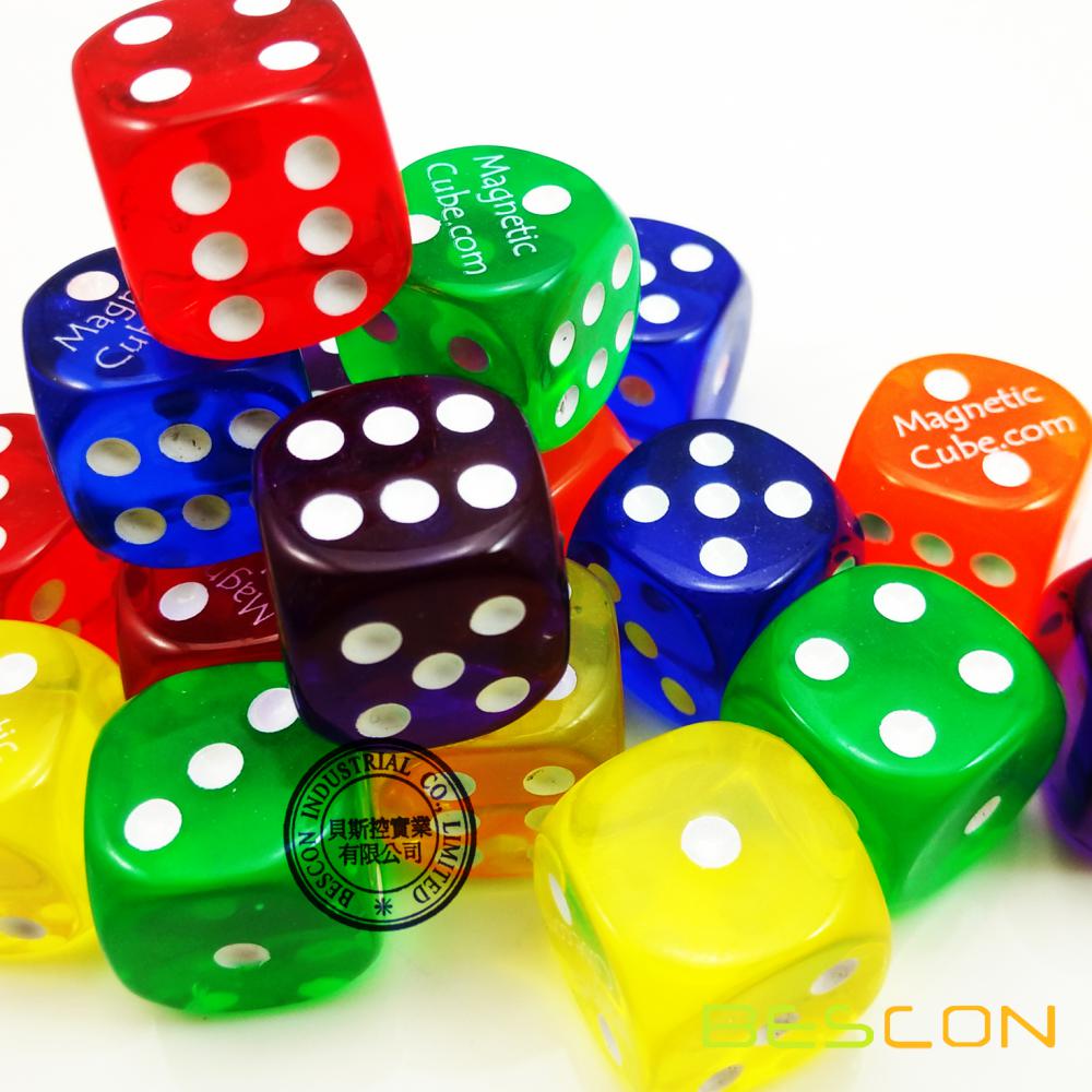 3/4" (19 mm) Round Red Transparent Casino Dice