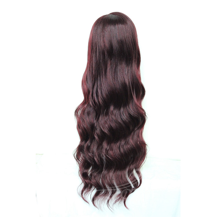 Vigorous free sample black custom color free part long wavy deep curl pre plucked full synthetic lace front wigs