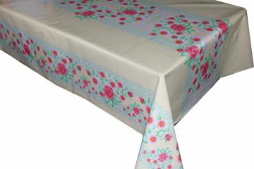 Pvc Printed fitted table covers Round Vinyl Tablecloths