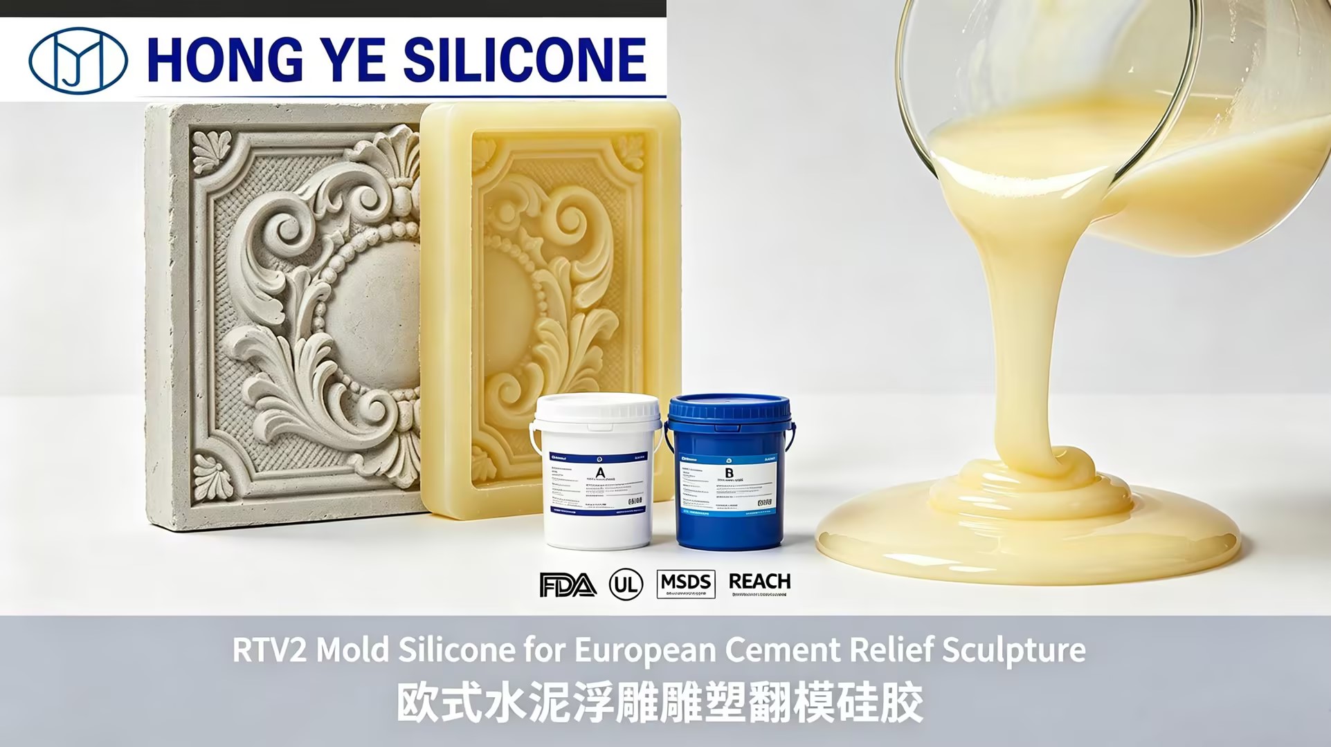 RTV2 Mold Silicon pentru Relieful European de Ciment RTV2 Mold Silicone for European Cement Relief