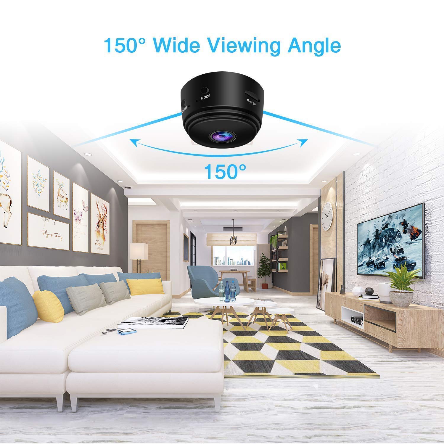 A9 5.0MP 1080P Button Mini Wireless Camera Wifi Two-way voice Indoor IR-CUT Night Vision CCTV Home Security IP Camera Wi-fi