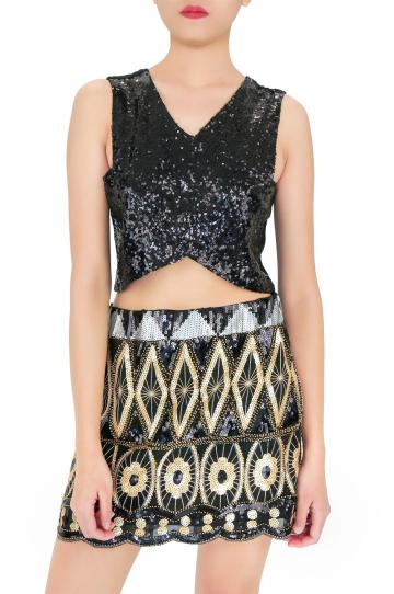 Shining Sequin Mini Skirt