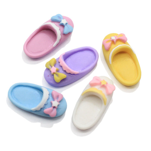 20 * 21mm Pastelkleur Hars 3D Slipper Plaksteen Simulatie Schoenen Mode-sieraden Accessoires