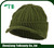 green acrylic knit visor beanie hat