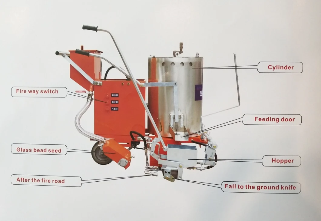 Handduw Hot Smelt Thermoplastische verf Highway Road Line Markeringsmachine