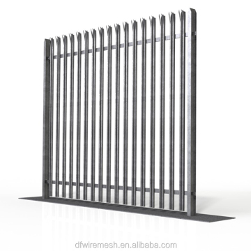 Heavy Duty UK Market Galvanized Black Steel Round Palisade Fence