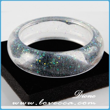Girls jewelry resin bangle bracelet colorful glitter in eco-resin bangle