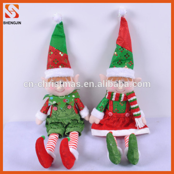 High quality lighting christmas plush elf toy