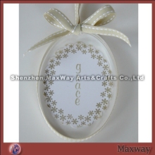 Transparent Oval Decorative Bevel Polished Acryl/Plexiglass Trophy/Paperweight/Pressie with Logo