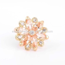 2015 Latest Finger Ring Designs Flower Shaped Crystal Engagement Ring