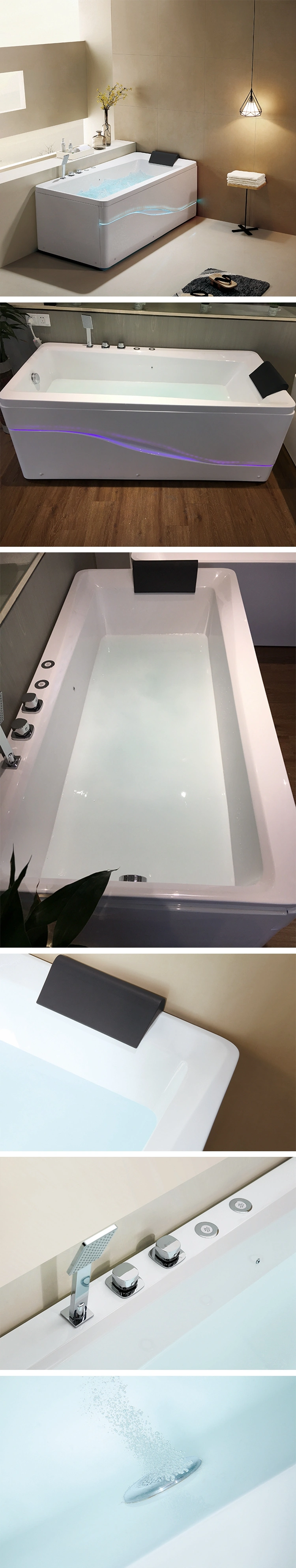 One Person with Air Whirlpool Massage Japanese Bathtub