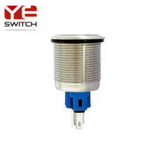 Yeswitch 22mm sakelar tombol tekan logam tersegel yang diterangi