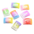 100pcs/bag Gradient Color Square Cube Sweet Mini Candy Beads Slime For DIY Craft Decor Charms Kids Toy Items