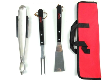 3pcs wooden handle BBQ tool set