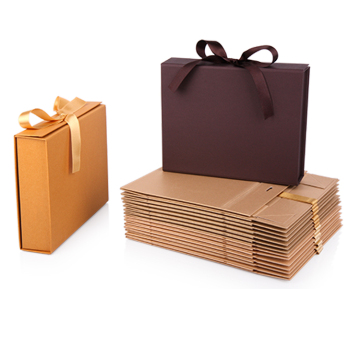 Luxury cardboard paper folding gift box with ribbon