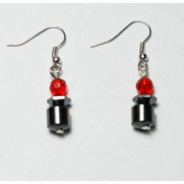 Hematite Earring with silver color finding