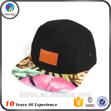 promotion black 5 panel plain cap