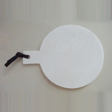 White Round Marble Chopping Board With Handle