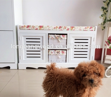 Man-made leather for shoe storage stool