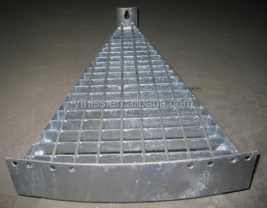 Outdoor fan-shape stair treads galvanized spiral stair treads