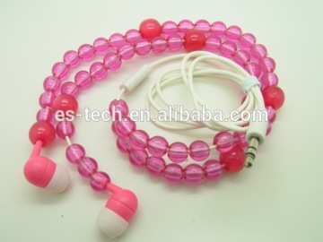 Pink Necklace Earphone