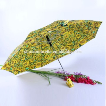 Double layer flower fabric two fold umbrella