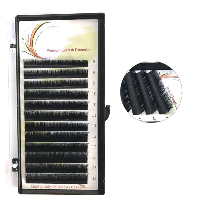 12 Lines 0.15mm Thickness D Curl Standard 15mm Faux Eyelash for Lash Extension