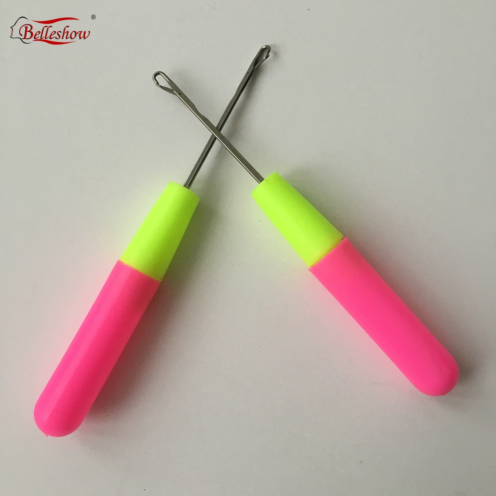 Wholesale   Big Plastic Handle Hook Pulling Hook Needle ,Ventilating Wig Needle In Hair Extension Tools 50pc/bag