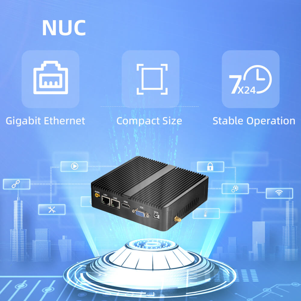 x30 2LAN 2COM Fanless Industrial Mini Desktop PC