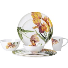 Colorful Floral Fruit Print Melamine Dinnerware Set - Juego De Vajilla