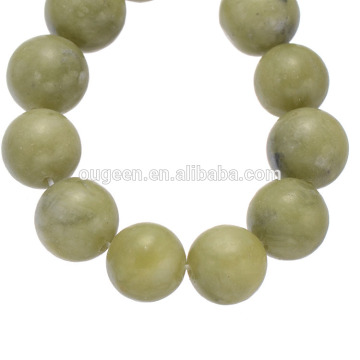 Fashion natural round precious stone beads lemon Jade beads for jewelry making