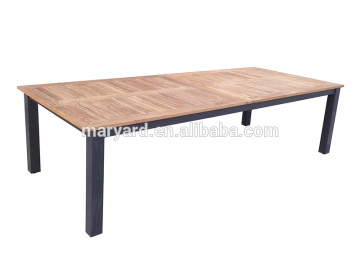 teak dining table aluminum legs