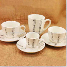 Porcelain espresso cappuccino cup and saucer
